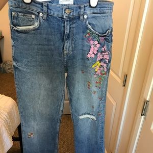 EMBROIDERED ZARA JEANS